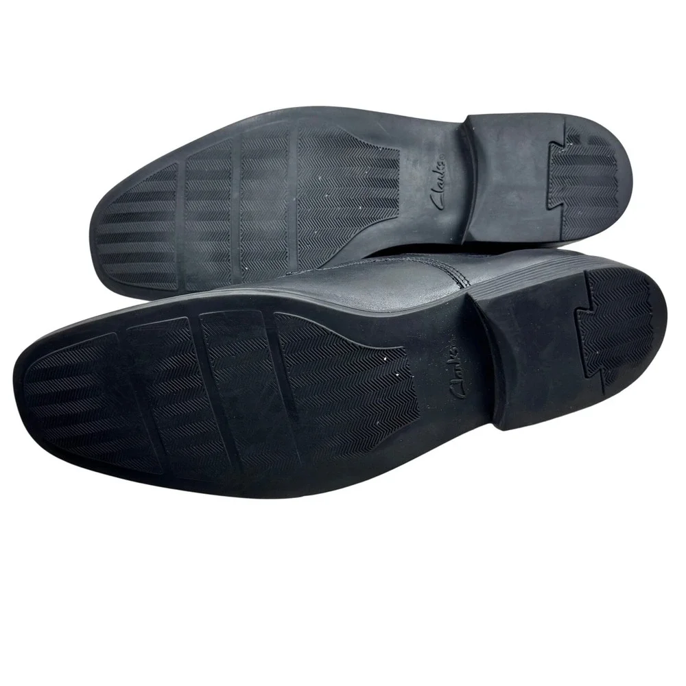 Clarks Tilden Cap Oxford Mens 13 Black Leather Bicycle‎ Toe Dress Shoes Career